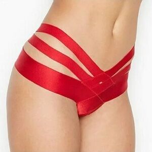 Victoria's Secret Very Sexy Red Banded Strappy Cheeky Panty Size XXL